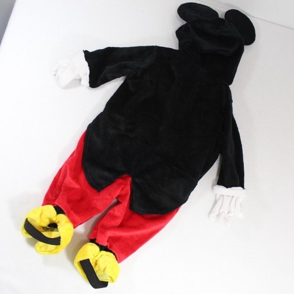 Disney Baby Infant Boys Mickey Mouse Costume Size 3-6 M One Piece Hood Gloves - Picture 8 of 8